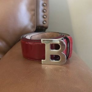**BACK ON SALE** Red Pat B Bally Belt